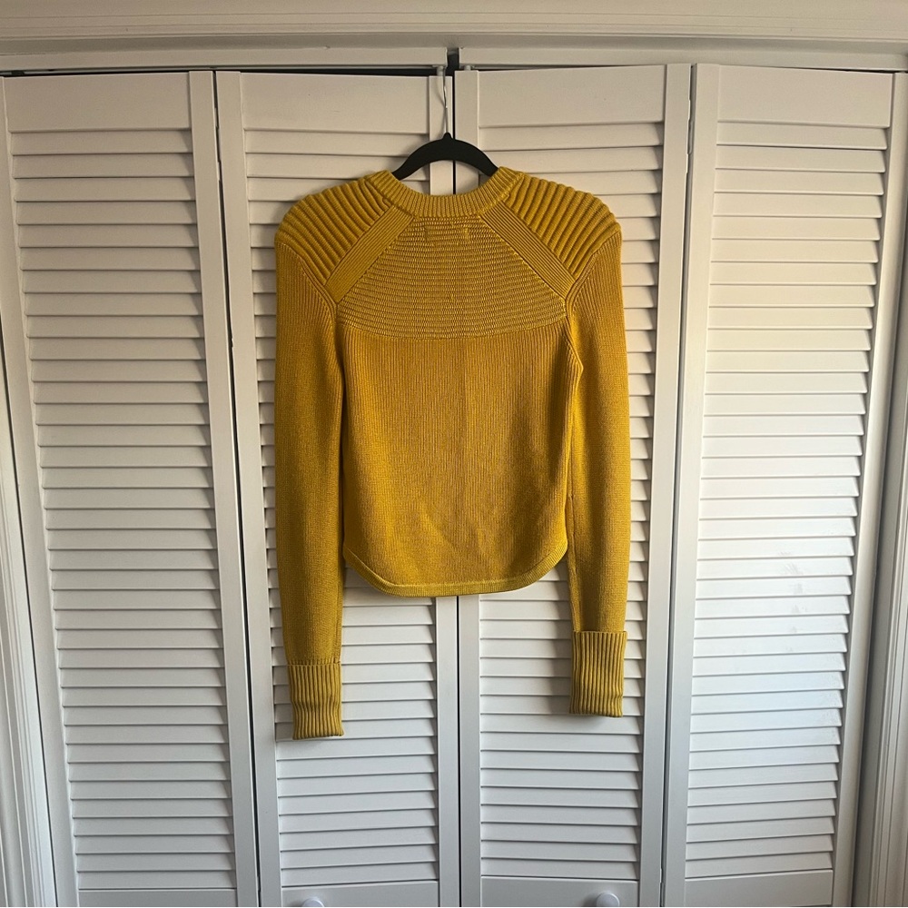 Isabel Marant Mustard Yellow Button-Shoulder Crewneck Sweater - Picture 2 of 7